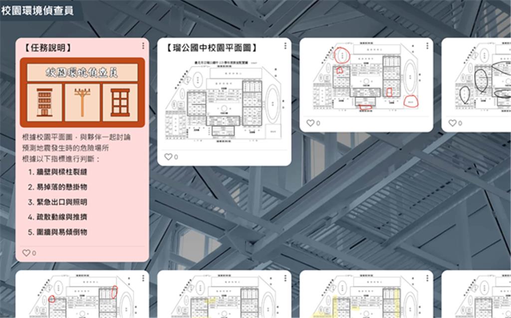 教育園丁的話圖片從在教室內討論標記，到實地訪查校園環境