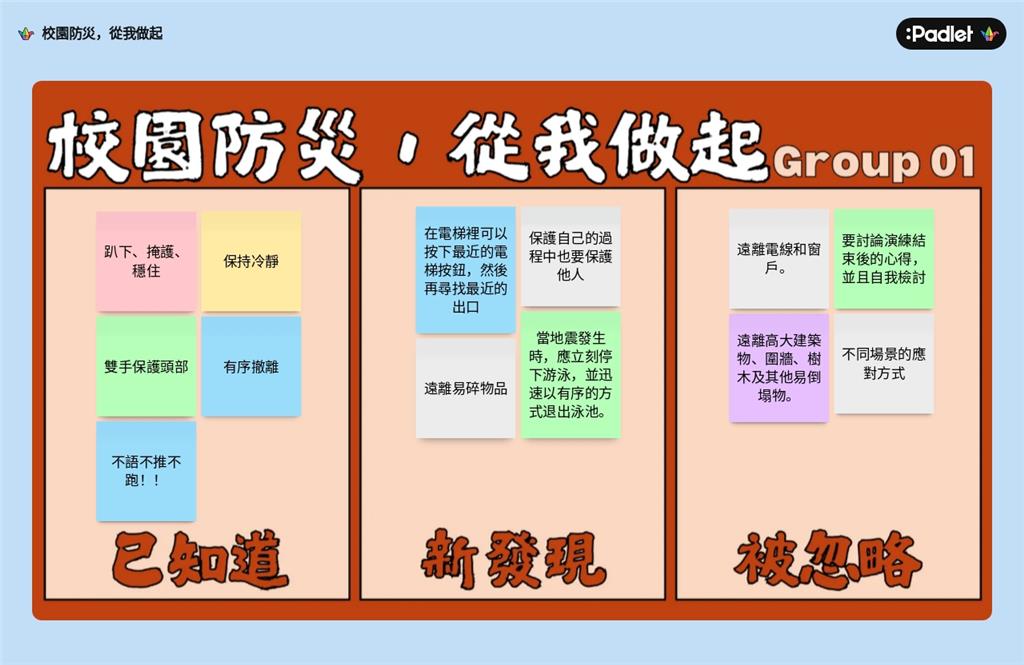 教育園丁的話圖片科技融入教學，建構防災演練中的自主性