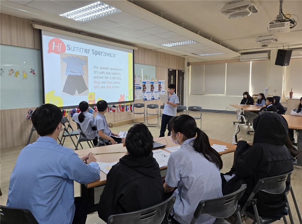 教育園丁的話圖片(圖一)國際筆友計畫，小組進行專題設計與分享。