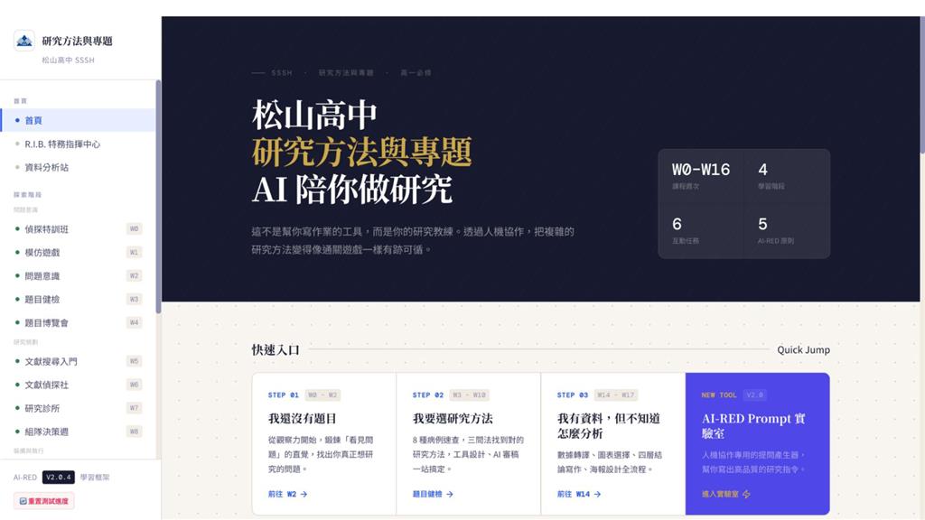 教育園丁的話圖片與AI協作，將課程教材整合成互動式網頁